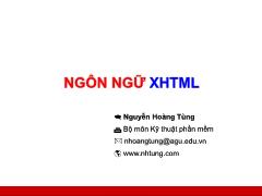 Lập trình Web - Ngôn ngữ XHTML - Nguyễn Hoàng Tùng