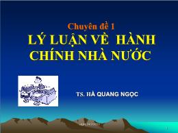 Lý luận về hành chính Nhà nước - Hà Quang Ngọc