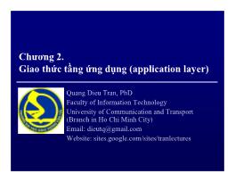 Mạng máy tính - Chương 2: Giao thức tầng ứng dụng (application layer) - Trần Quang Diệu
