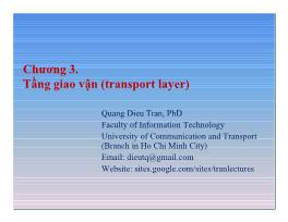 Mạng máy tính - Chương 3: Tầng giao vận (transport layer) - Trần Quang Diệu