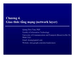 Mạng máy tính - Chương 4: Giao thức tầng mạng (network layer) - Trần Quang Diệu