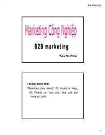 Marketing công nghiệp - Trần Thị Ý Nhi