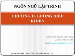 Ngôn ngữ lập trình - Chương II: Luồng điều khiển - Nguyễn Xuân Hùng