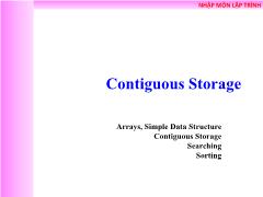 Nhập môn lập trình - Contiguous Storage - Võ Quang Hoàng Khang