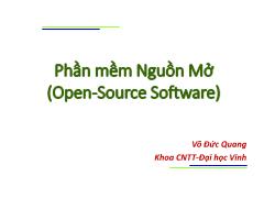 Phần mềm nguồn mở - Chương 1: Phần mềm nguồn mở - Võ Đức Quang