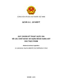 Quy chuẩn kỹ thuật quốc gia về các chất được sử dụng để bổ sung sắt vào thực phẩm