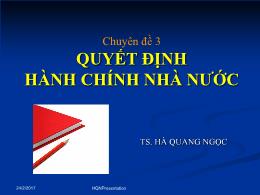 Quyết định hành chính Nhà nước - Hà Quang Ngọc