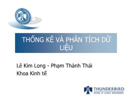 Thống kê và phân tích dữ liệu - Giới thiệu - Phạm Thành Thái