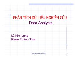 Thống kê và phân tích dữ liệu - Phân tích dữ liệu nghiên cứu - Phạm Thành Thái