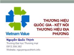 Thương hiệu quốc gia - Kết nối thương hiệu địa phương