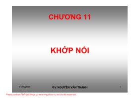 Bài giảng Chi tiết máy - Chương 11: Khớp nối - Nguyễn Văn Thạnh