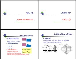 Bài giảng Chi tiết máy - Chương 3D: Khớp nối - Nguyễn Xuân Hạ