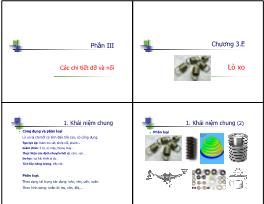 Bài giảng Chi tiết máy - Chương 3E: Lò xo - Nguyễn Xuân Hạ