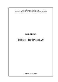 Bài giảng Cơ khí đường dây