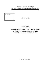 Bài giảng Động lực học thẳng đứng và hệ thống treo ô tô