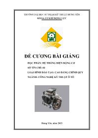 Bài giảng Hệ thống điện động cơ