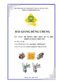 Bài giảng Hệ thống điện thân xe và điều khiển tự động trên ô tô