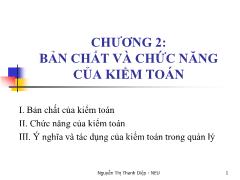Bài giảng Kiểm toán căn bản - Chương 2: Bản chất và chức năng của kiểm toán - Nguyễn Thị Thanh Diệp