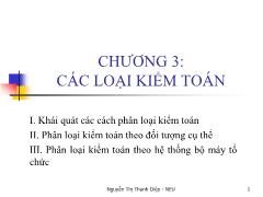 Bài giảng Kiểm toán căn bản - Chương 3: Các loại kiểm toán - Nguyễn Thị Thanh Diệp