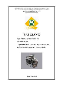 Bài giảng Lý thuyết ô tô