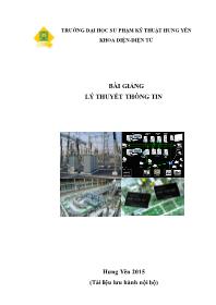 Bài giảng Lý thuyết thông tin (Dùng cho ngành Điện - Điện tử)