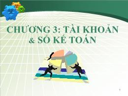 Bài giảng Nguyên lý kế toán - Chương 3: Tài khoản & sổ kế toán - Trần Thị Kim Anh