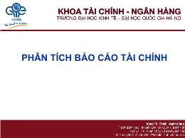 Bài giảng Tài chính doanh nghiệp - Chương 3: Phân tích Báo cáo tài chính - Trần Thị Thái Hà