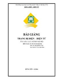 Bài giảng Trang bị điện, điện tử