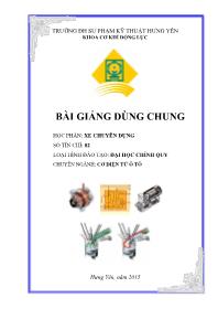 Bài giảng Xe chuyên dụng