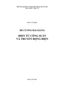 Đề cương bài giảng Điện tử công suất và truyền động điện