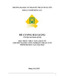 Đề cương bài giảng Thực tập gầm ô tô