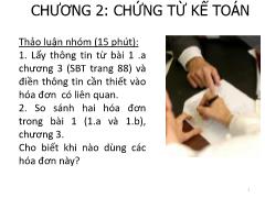 Nguyên lý kế toán - Chương 2: Chứng từ kế toán - Nguyễn Thị Thu Hằng