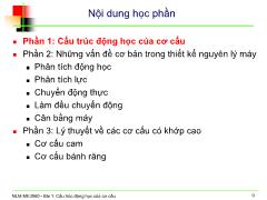 Nguyên lý máy - Bài 1: Cấu trúc động học của cơ cấu