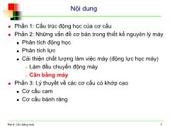 Nguyên lý máy - Bài 4: Cân bằng máy