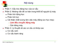 Nguyên lý máy - Bài 5: Chuyển động thực