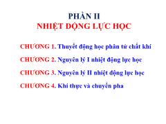 Nhiệt động lực học - Chương 1: Thuyết động học phân tử chất khí