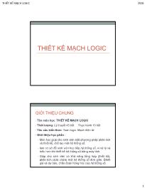 Thiết kế mạch Logic - Bài 1+2