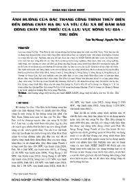 Ảnh hưởng của bậc thang công trình thủy điện đến dòng chảy hạ du và yêu cầu xả để đảm bảo dòng chảy tối thiểu của lưu vục sông Vu Gia - Thu Bồn - Trần Thị Nhung