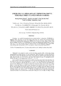 Ảnh hưởng của hema đến quá trình tổng hợp và tính nhạy nhiệt của poly(nipam-Co-hema) - Hoàng Dương Thanh