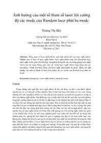 Ảnh hưởng của một số tham số laser lên cường độ các mode của Random laser phát ba mode - Hoàng Thị Bến