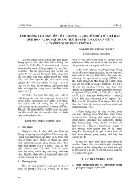 Ảnh hưởng của nguyên tố vi lượng Cu, Mn đến một số chỉ tiêu sinh hóa và bảo quản sau thu hoạch của quả cà chua (lycopersicon esculentum L.) - Võ Minh Thứ