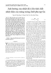 Ảnh hưởng của nhiệt độ ủ lên tính chất nhiệt điện của màng mỏng ZnO pha tạp Ga - Nguyễn Hồng Ngọc