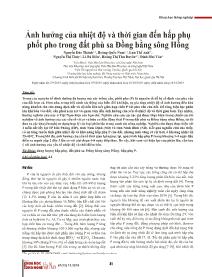 Ảnh hưởng của nhiệt độ và thời gian đến hấp phụ phốt pho trong đất phù sa Đồng bằng sông Hồng - Nguyễn Đức Thành