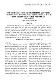 Ảnh hưởng của nồng độ chất đệm lên quá trình hình thành và tính chất của bột nano TiO2 chế tạo bằng phương pháp nhiệt – thuỷ phân - Trần Kim Cương