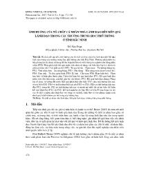 Ảnh hưởng của tố chất cá nhân nhà lãnh đạo đến kết quả lãnh đạo trong các trường Trung học Phổ thông ở tỉnh Bắc Ninh