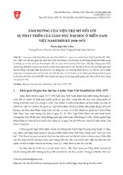 Ảnh hưởng của viện trợ Mỹ đối với sự phát triển của giáo dục Đại học ở miền Nam Việt Nam thời kỳ 1954–1975