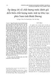 Áp dụng chỉ số chất lượng nước đánh giá diễn biến chất lượng nước mặt tại khu vực phía Nam tỉnh Bình Dương - Lê Ngọc Tuấn