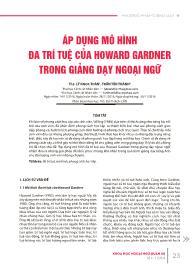 Áp dụng mô hình đa trí tuệ của howard gardner trong giảng dạy ngoại ngữ - Lý Ngọc Toàn
