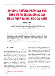 Áp dụng phương pháp dạy học theo dự án trong giảng dạy tiếng pháp tại Đại học Đà Nẵng