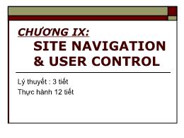 Bài giảng Lập trình ứng dụng Web - Chương 9: Site Navigation & User control - Trường Cao đẳng Cao Thắng